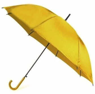 Automatische paraplu - 2x - geel - dia 107 cm - 82 cm lang - regen - polyester/metaal