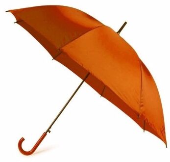 Automatische paraplu - 2x - oranje - dia 107 cm - 82 cm lang - regen - polyester/metaal