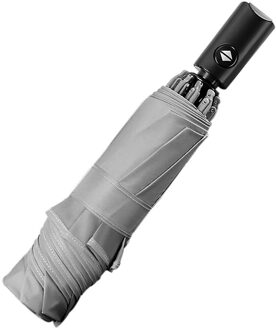 Automatische Paraplu Reverse Vouwen Business Paraplu Met Reflecterende Strips Paraplu Regen Voor Mannen Vrouwen Winddicht Mannelijke Parasol grijs