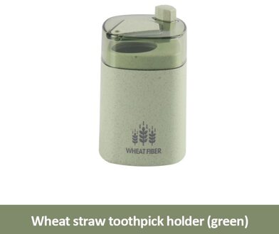 Automatische Pop-Up Tandenstoker Box Tandenstoker Houder Container Tarwe Stro Huishoudelijke Tafel Tandenstoker Opbergdoos Tandenstoker Dispenser groen