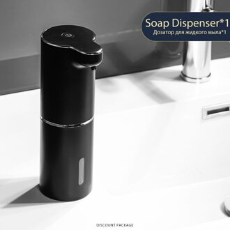 Automatische Schuim Zeepdispensers Badkamer Slimme Wassen Hand Machine Met Usb Opladen Wit Abs Materiaal zwart soap dispenser