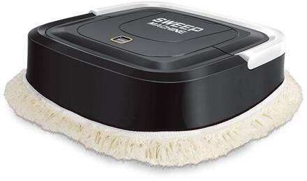 Automatische Smart Robot Stofzuiger Vloer Elektrische Mop Machine Veegmachine Mini Luie Dweilen Machine Voor Thuis zwart