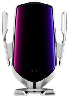 Automatische Spannen 10W Auto Draadloze Oplader Infrarood Inductie Qi Draadloze Oplader Auto Voor Iphone 11 Pro Max Xs Samsung s10 S20 zilver