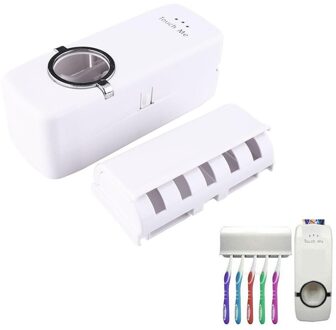 Automatische Tandpasta Dispenser 2 Pcs/Lset Tandenborstel Auto Houder + 5 Mount Set Squeezer Thuis Supply