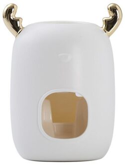 Automatische Tandpasta Dispenser Kerst Look Wall Mounted Stand Thuis Tandpasta Lui Dispenser Badkamer Accessoires Set wit