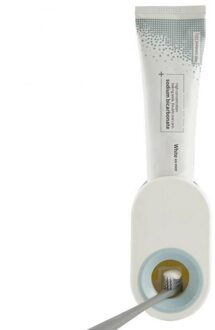 Automatische Tandpasta Dispenser Tube Tandpasta Squeezers Rolling Wandmontage Tandenborstelhouder Set Badkamer Accessoires Set wit