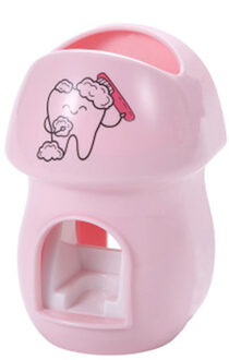 Automatische Tandpasta Dispenser Wall Mount Tandpasta Knijper Tandenborstelhouder Rack Tube Squeezer Badkamer Accessoires Sets B roze