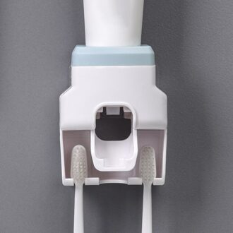 Automatische Tandpasta Dispenser Wandmontage Tandpasta Knijper Tandpasta Wall Mount Rack Badkamer Tandpasta Houder Blauw