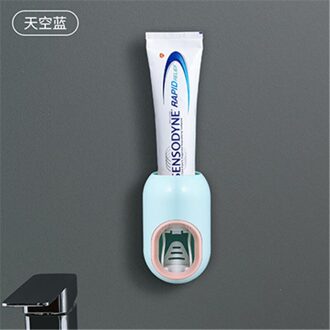 Automatische Tandpasta Knijper Nordic Stijl Afneembare Muur Gemonteerde Non-Punch Tandpasta Knijper Multi-color Wc Gereedschap Blauw