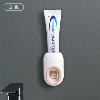 Automatische Tandpasta Knijper Nordic Stijl Afneembare Muur Gemonteerde Non-Punch Tandpasta Knijper Multi-color Wc Gereedschap wit