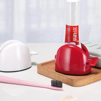 Automatische Tandpasta Knijper Tandpasta Dispenser Wall Mounted Sterke Sucker Tandpasta Opslag Houder Badkamer Accessoires C rood