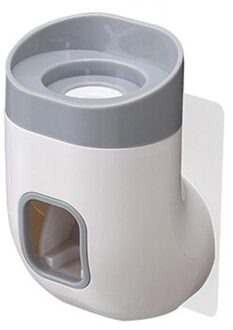 Automatische Tandpasta Squeezer Wall Gemonteerde Tandpasta Rack Punch-Gratis Tandpasta Dispenser wit
