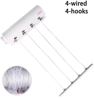 Automatische Telesco Wasserij Opslag Organisatie Indoor Clotheslines Muur Intrekbare Wasdroger Droogrek Handdoek-Rack Gereedschap 4wired en hook