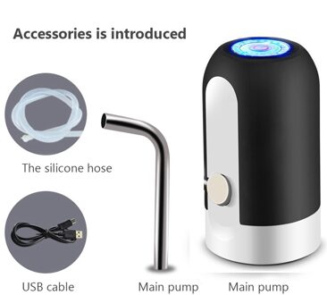 Automatische Water Dispenser Gebotteld Water Led Draadloze Water Dispenser Elektrische Water Druk Water Dispenser Usb Huishouden zwart