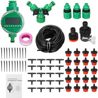 Automatische Watering Timer Irrigatiesysteem 15/25/30/40/50M Slang Kasplant Kit Voor bloemen Planten Bonsai Intelligente Zorg 15m 20tap