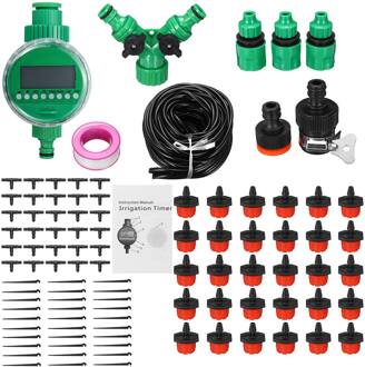 Automatische Watering Timer Irrigatiesysteem 15/25/30/40/50M Slang Kasplant Kit Voor bloemen Planten Bonsai Intelligente Zorg 25m 30tap