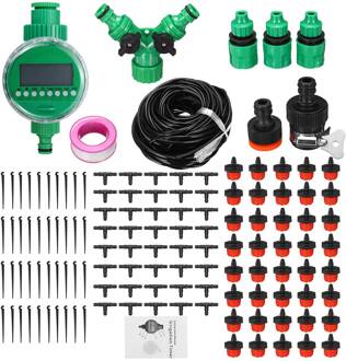 Automatische Watering Timer Irrigatiesysteem 15/25/30/40/50M Slang Kasplant Kit Voor bloemen Planten Bonsai Intelligente Zorg 30m 40tap