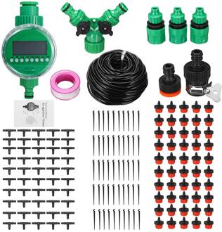 Automatische Watering Timer Irrigatiesysteem 15/25/30/40/50M Slang Kasplant Kit Voor bloemen Planten Bonsai Intelligente Zorg 40m 50tap