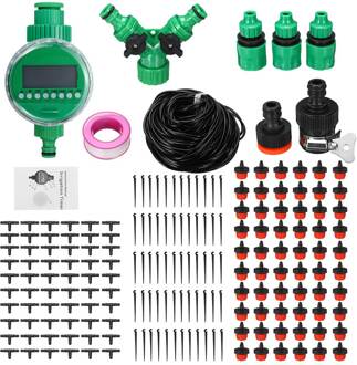 Automatische Watering Timer Irrigatiesysteem 15/25/30/40/50M Slang Kasplant Kit Voor bloemen Planten Bonsai Intelligente Zorg 50m 60tap