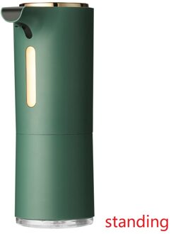 Automatische Zeepdispenser Intelligente Inductie Handwasmachine Led Temperatuur Display Wall Gemonteerde Schuim Zeepdispenser Keuken Tool groen A