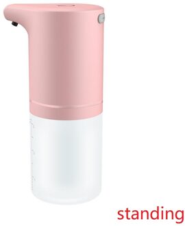 Automatische Zeepdispenser Intelligente Inductie Handwasmachine Led Temperatuur Display Wall Gemonteerde Schuim Zeepdispenser Keuken Tool roze