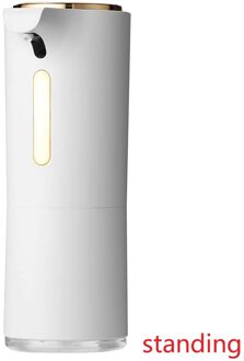 Automatische Zeepdispenser Intelligente Inductie Handwasmachine Led Temperatuur Display Wall Gemonteerde Schuim Zeepdispenser Keuken Tool wit A