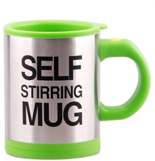 Automatische Zelf Roeren Magnetische Mok Creatieve 304 Roestvrij Staal Koffie Melk Mengbeker Blender Smart Mixer Thermische Cup groen