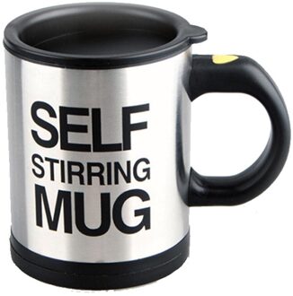 Automatische Zelf Roeren Magnetische Mok Creatieve 304 Roestvrij Staal Koffie Melk Mengbeker Blender Smart Mixer Thermische Cup zwart