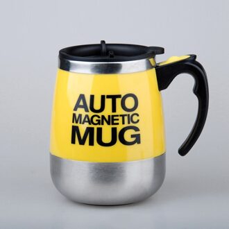 Automatische Zelf Roeren Magnetische Mok Rvs Koffie Melk Mengbeker Blender Lui Smart Mixer Thermische Cup geel