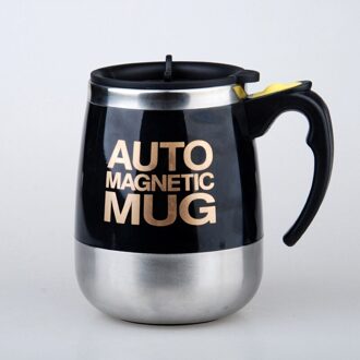 Automatische Zelf Roeren Magnetische Mok Rvs Koffie Melk Mengbeker Blender Lui Smart Mixer Thermische Cup zwart