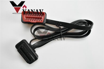 Automotive Diagnostic Connector Cable Flat Vermicelli OBD2 16Pin Female Elbow Extension Cable