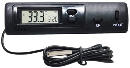 Automotive Huishoudelijke Koelkast Digitale Thermometer En Klok In & Out Dual Temperatuur Sensor Met 1M Sensor ℃/℉ 12/24 Uur