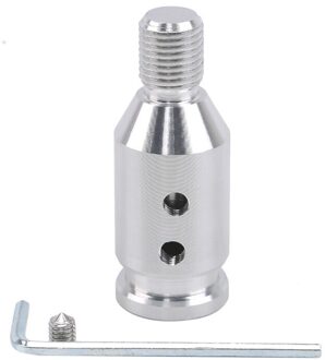Automotive Universele Aluminium Pookknop Adapter Converter Voor Auto Schroefdraad Shifters Versnellingspook Adapter Auto Shift Hoofd zilver