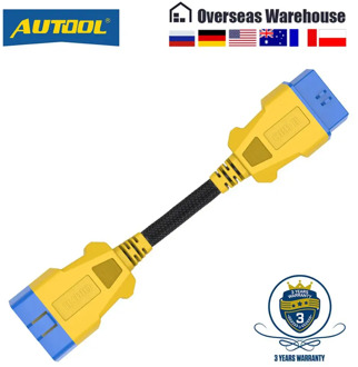 AUTOOL 20CM Car OBD2 Reinforced Nylon Extension Cord Male to Female Cable for Launch Easydiag/THINKDIAG/THINKDRIVER/ELM327 Cable