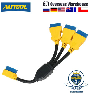 AUTOOL 35CM OBD2 Splitter Cable OBD2 Extend Cables 1 to 3 Converter Adapter 16pin OBDII Male to Female Extension Cord Connection