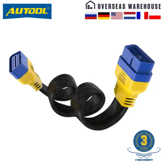 AUTOOL 60CM Car 16 Pin OBDII Enhanced Extension Male to Female Cable for Launch Easydiag/THINKDIAG/THINKDRIVER/ELM327 OBD2 Cable