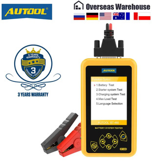 AUTOOL BT460 TFT 4inch Colorful Display Car Battery Tester Analyzer for 12V Car 24V Heavy Trucks Multifunction Battery Tester