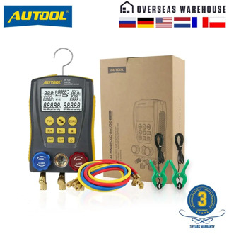 AUTOOL LM120+ Air Conditioning Manifold Digital Vacuum Gauge for Refrigeration HVAC Vacuum Pressure Temperature Tester PK Testo