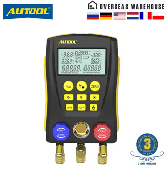 AUTOOL LM120 Refrigeration Manifold Digital HVAC Cold Medium Vacuum Pressure Temp Car Air Conditioning Tester PK Testo DY517A