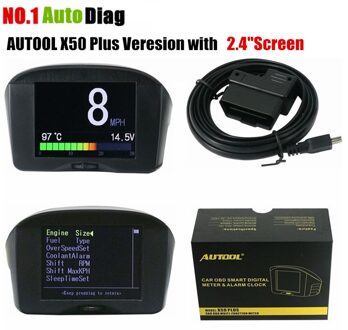 Autool X50 Plus Auto Obd Multi-Functie Smart Digitale Meter Alarm Foutcode Water Temperatuurmeter Spanning Snelheid Meter display