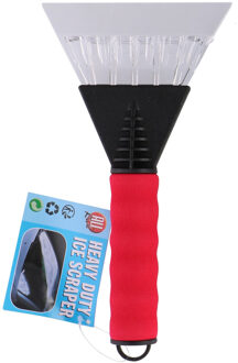 Autoraam ijskrabber met breed vlak van 13 cm rood