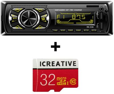 Autoradio 1din Autoradio Bluetooth 1 Din Car Stereo Speler Telefoon Aux MP3 Fm/Usb/Radio Afstandsbediening voor Telefoon Car Audio Add 32GB SD Card
