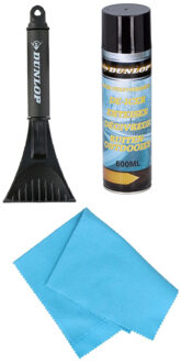 Autoramen IJskrabber soft grip 32 cm met ruitenontdooi spray en anti-condens doek - IJskrabbers Multikleur