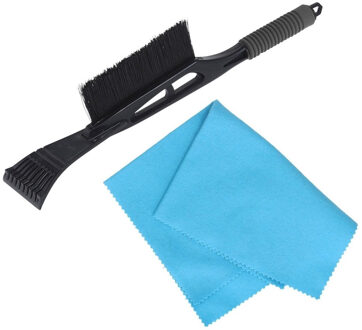 Autoramen lange IJskrabber met borstel zwart/grijs 53 cm met anti-condens doek