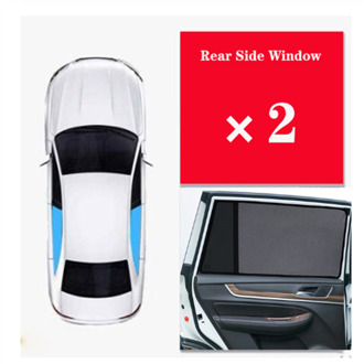 Autoruit Schaduw Voor Mazda CX5 CX-5 Mesh Uv Bescherming Magnetische Window Zonnescherm Auto Gordijn Accessoires 2stk achterkant kant