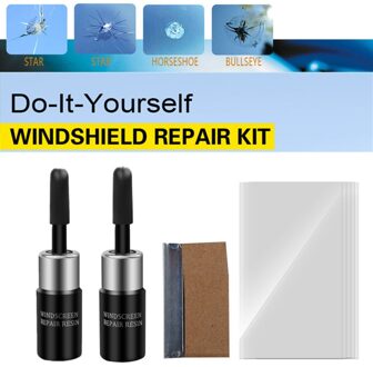 Autoruit Voorruit Reparatie Kit Diy Autoruit Reparatie Gereedschap Auto Glas Kras Crack Herstellen Reparatie Hars Curing Lijm 2 glues in 1 reeks