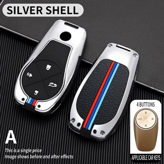 Autosleutel Case Cover Voor Nio Es6 Es8 Autosleutel Tas Sleutelhanger Beschermende Shell Auto Interieur Accessoires Auto-Styling zilver
