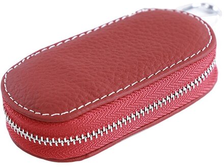 Autosleutel Portefeuilles Lederen Sleutelhouder Huishoudster Keys Organizer Sleutelhanger Covers Zipper Key Case Bag Mannen/Vrouwen Unisex Pouch portemonnee Rood
