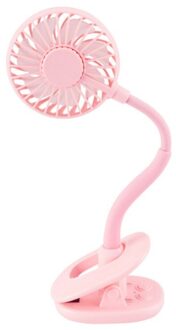 Autostoel Clip Fan Usb Opladen Kleine Ventilator Mute Desktop Fan Kinderwagen Cooling Fans Buigbare Draagbare Ventilator roze
