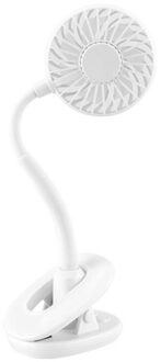 Autostoel Clip Fan Usb Opladen Kleine Ventilator Mute Desktop Fan Kinderwagen Cooling Fans Buigbare Draagbare Ventilator wit